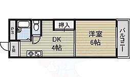 第2中川ビル 1DKの間取図画像