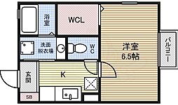 ナスキーふくじゅ 1Kの間取図画像