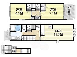 セントグレイス 2LDKの間取図画像