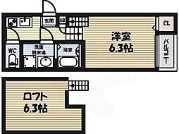 シャルマン・サリ十番町 1Kの間取図画像
