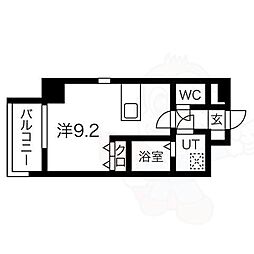 アレーヌコート金山 1Kの間取図画像