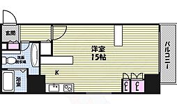 アルドゥ6 ワンルームの間取図画像