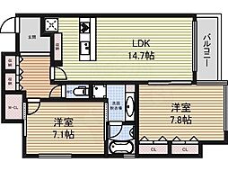 アーレックス丸の内 2LDKの間取図画像