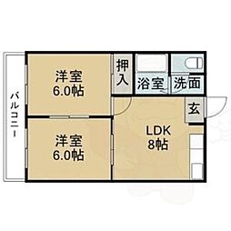 伊藤マンション 2LDKの間取図画像