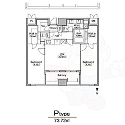 グランアベニュー栄 2LDKの間取図画像