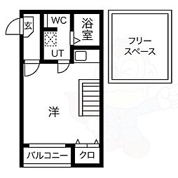 エメテラス 1Kの間取図画像