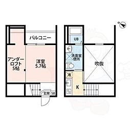 ロッククリスタル小木田 ワンルームの間取図画像