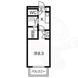 シテイライフ今池 1Kの間取図画像