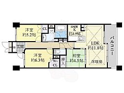 レジディア泉 3LDKの間取図画像