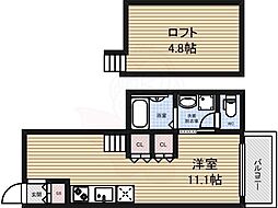 Estudio南脇 1Kの間取図画像