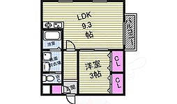 パークアベニュー東山 1LDKの間取図画像