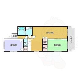 アベニュー大森 2LDKの間取図画像