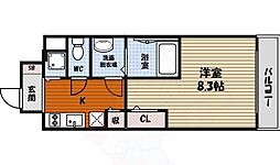 プレサンス錦ラウム 1Kの間取図画像