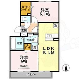 ファミール上石川 2LDKの間取図画像