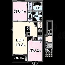 コンフォールいずみ 2LDKの間取図画像