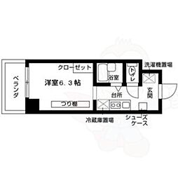 フロンティアハイツ 1Kの間取図画像