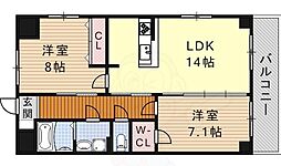 S-FORT鶴舞marks 2LDKの間取図画像