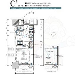 ディアレイシャス名古屋大須通 1Kの間取図画像