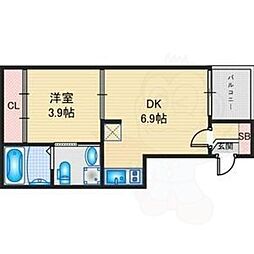 ハーモニーテラス吹上公園 1DKの間取図画像