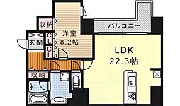 Blancasa久屋大通 1LDKの間取図画像
