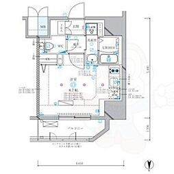 ディアレイシャス名古屋浄心II ワンルームの間取図画像