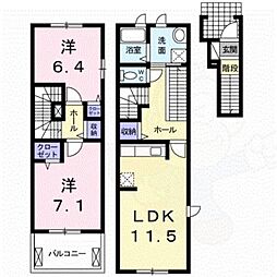 プリムローズ1 2LDKの間取図画像