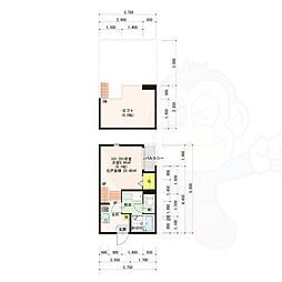 ハーモニーテラス下方町 1Kの間取図画像