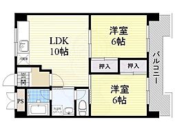 ファミール大畑 2LDKの間取図画像