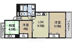 グランシャリオ名駅南 2LDKの間取図画像