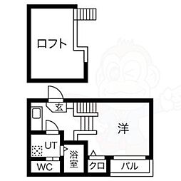 エスポワール車道 1Kの間取図画像