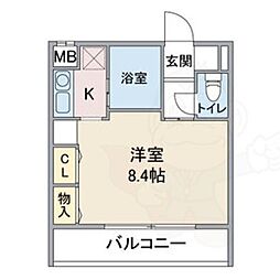 Apt.浄心 1Kの間取図画像
