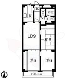 レジデンス西味鋺 3LDKの間取図画像