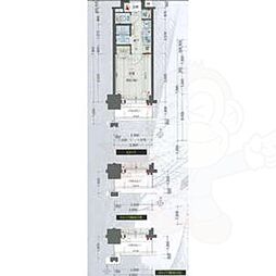 プレサンス名古屋STATIONアブソリュート ワンルームの間取図画像