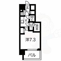 エスリード千種パークフロント 1Kの間取図画像