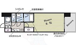 ルクレ新栄レジデンス 1Kの間取図画像