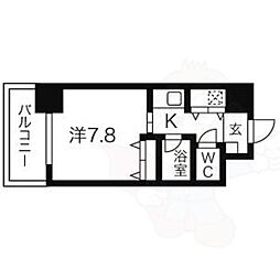 AXIS桜通内山 1Kの間取図画像