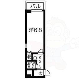 ニッシンハイツ千代田 1Kの間取図画像