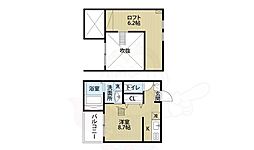 シェリール本陣 1Kの間取図画像