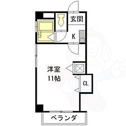 ティアイ池下 1Kの間取図画像