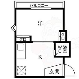 グリーンヒル藤ケ丘 1LDKの間取図画像