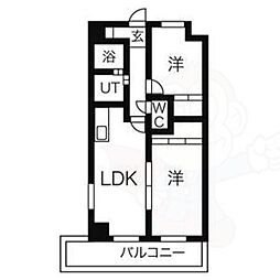 ユイマールT&T 2LDKの間取図画像