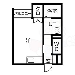 MaisonSoleil名駅西 1Kの間取図画像