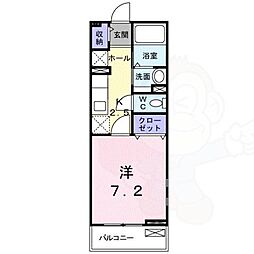 グランツ 1Kの間取図画像
