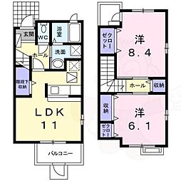 ポリッシュ 2LDKの間取図画像