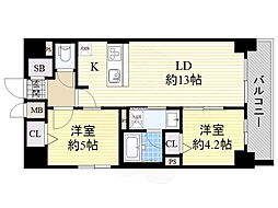 プレサンス丸の内フォート 2LDKの間取図画像