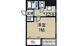 パレ千郷 1Kの間取図画像