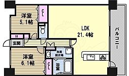 ファヴォール白壁 2LDKの間取図画像