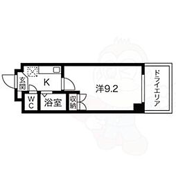シテイライフ田代 1Kの間取図画像