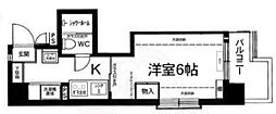 チサンマンション丸の内第6 ワンルームの間取図画像