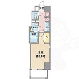 スリーアイランドタワー千種 1Kの間取図画像